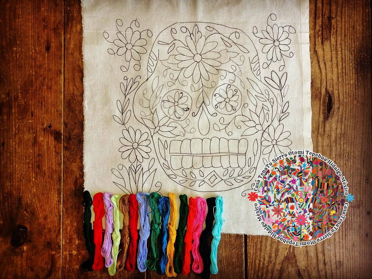 Kit de bordado calaverita de Todos Santos.