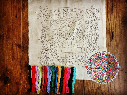 Kit de bordado calaverita de Todos Santos.