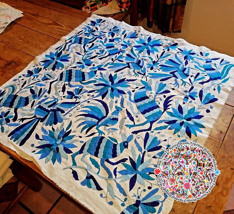 Nuevo lienzo bordado en Azules 1m x 1m (BAJO PEDIDO)