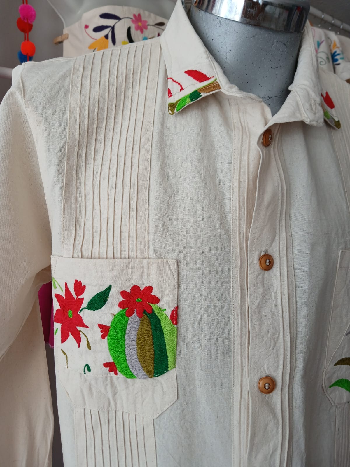 Camisa cactus Otomi "mi ranchito".