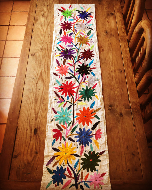 Camino de mesa otomi multicolor 190 x 47 cm (sobre pedido)