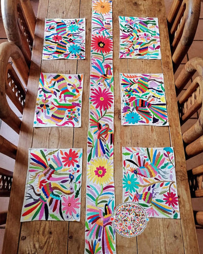 Set Otomí multicolor para mesa, 6 lugares